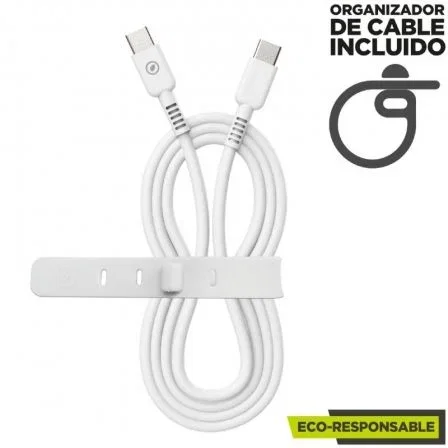Muvit Cable USB 2.0 Tipo-C Macho a Tipo-C 60W 1.2m Blanco - Carga Rápida
